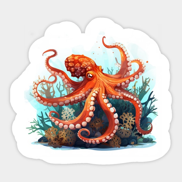 Orange Octopus Sticker by zooleisurelife